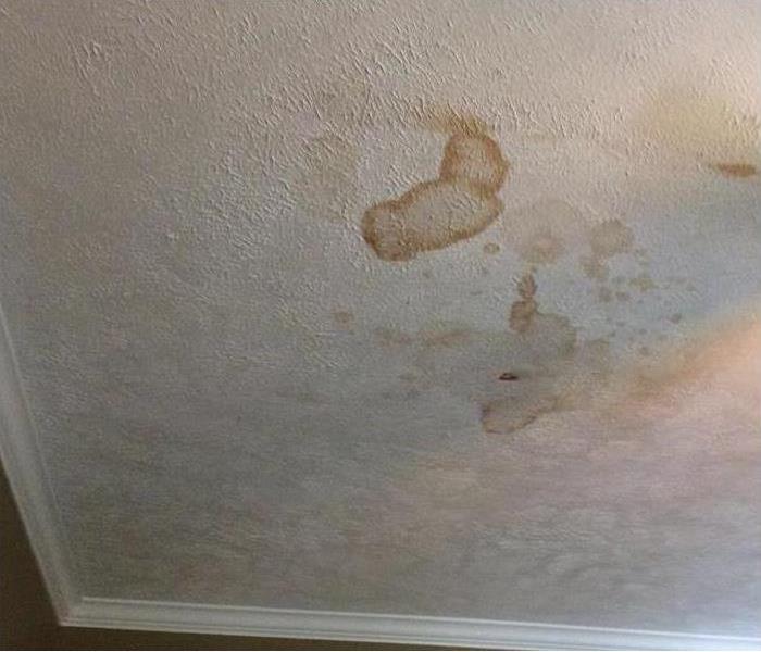 water stains on textured ceiling
